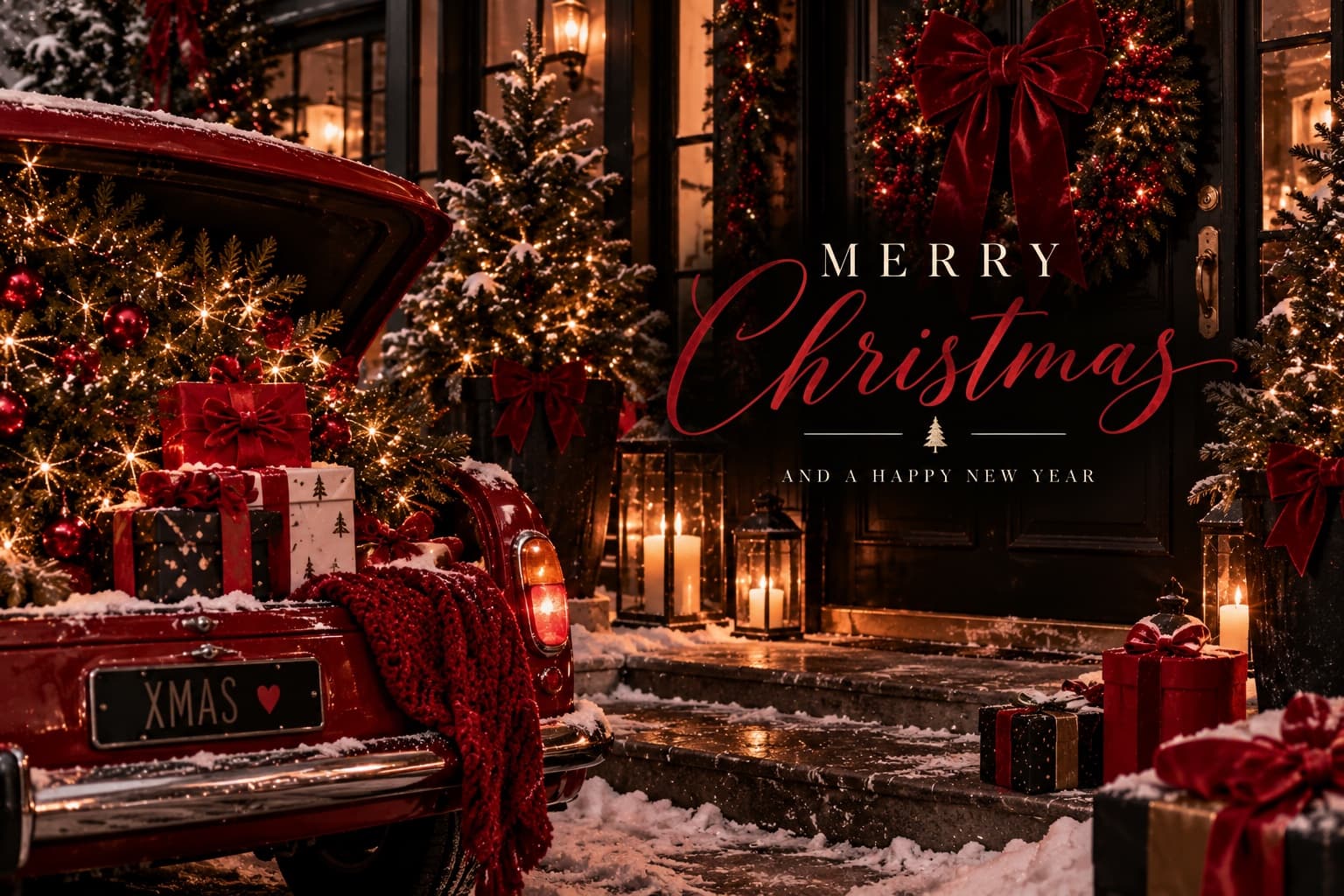 Christmas Drive Christmas postcard