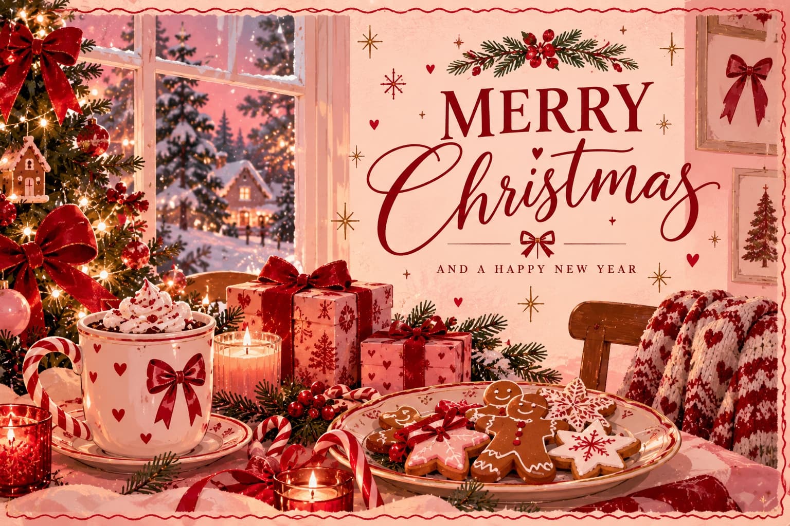 Cozy Cocoa Christmas postcard